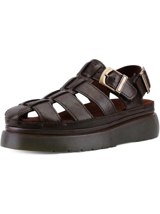 Shoes - Women's Brown Chic Open Toe Flower Decoration Fisherman Platform Sandal Shoes